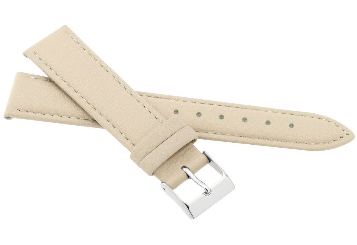 Skórzany pasek do zegarka 12 mm JVD R41417-12 jasnobeżowy