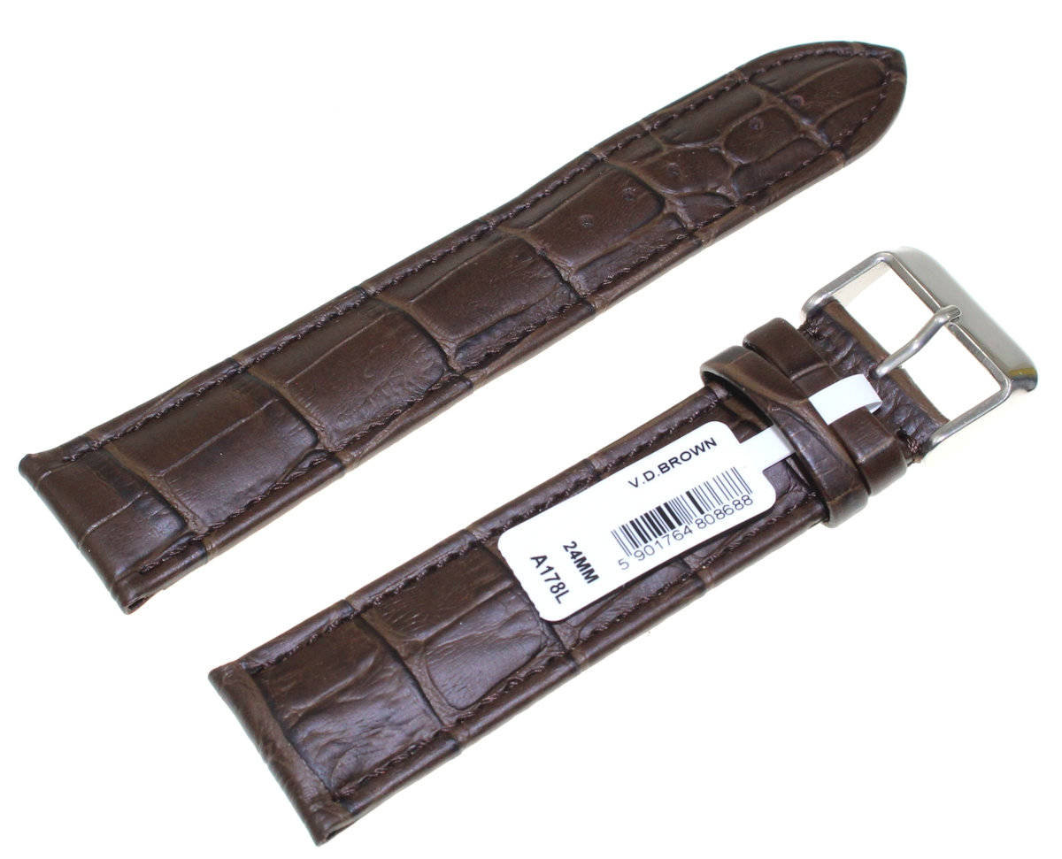 Skórzany pasek do zegarka Chermond 24 mm A178L.24 brązowy XL