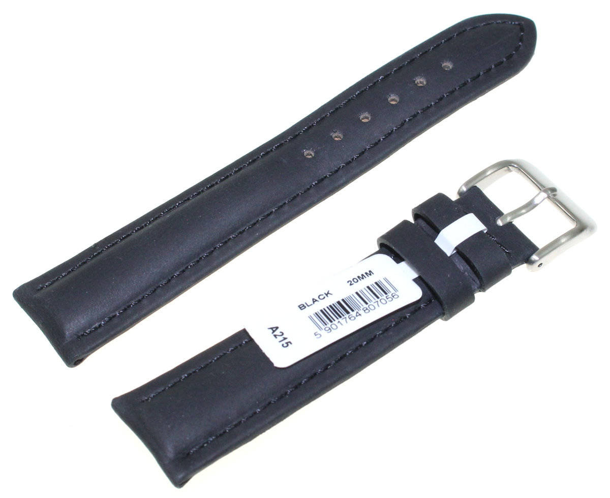 Skórzany pasek do zegarka 20 mm Chermond A215.20 czarny
