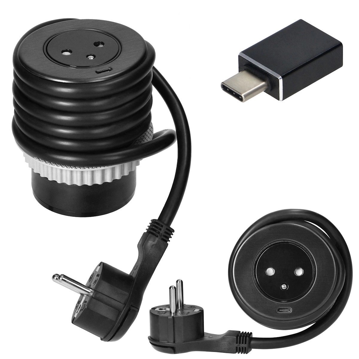 Gniazdo Wpuszczane Chowane Blat Nablatowe USB C