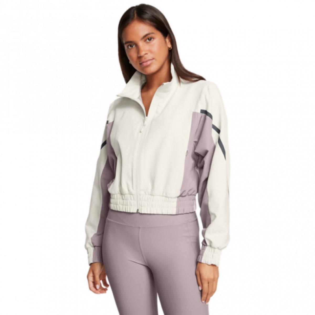 Damska kurtka treningowa Under Armour Unstoppable Crop Jacket - biała - UNDER ARMOUR