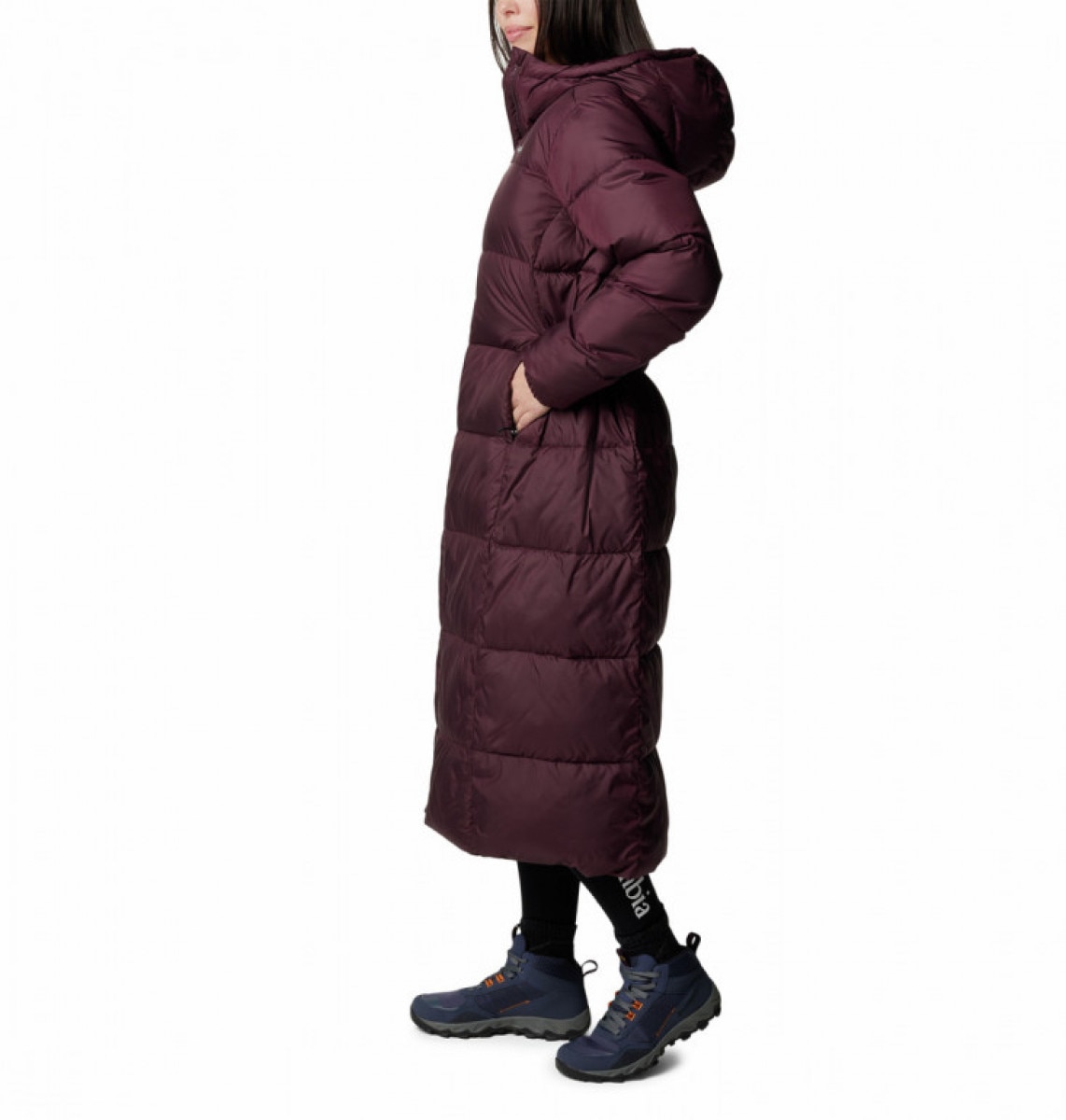 Damski płaszcz puchowy pikowany Columbia Pike Lake III Long Puffer Jacket - fioletowy - COLUMBIA