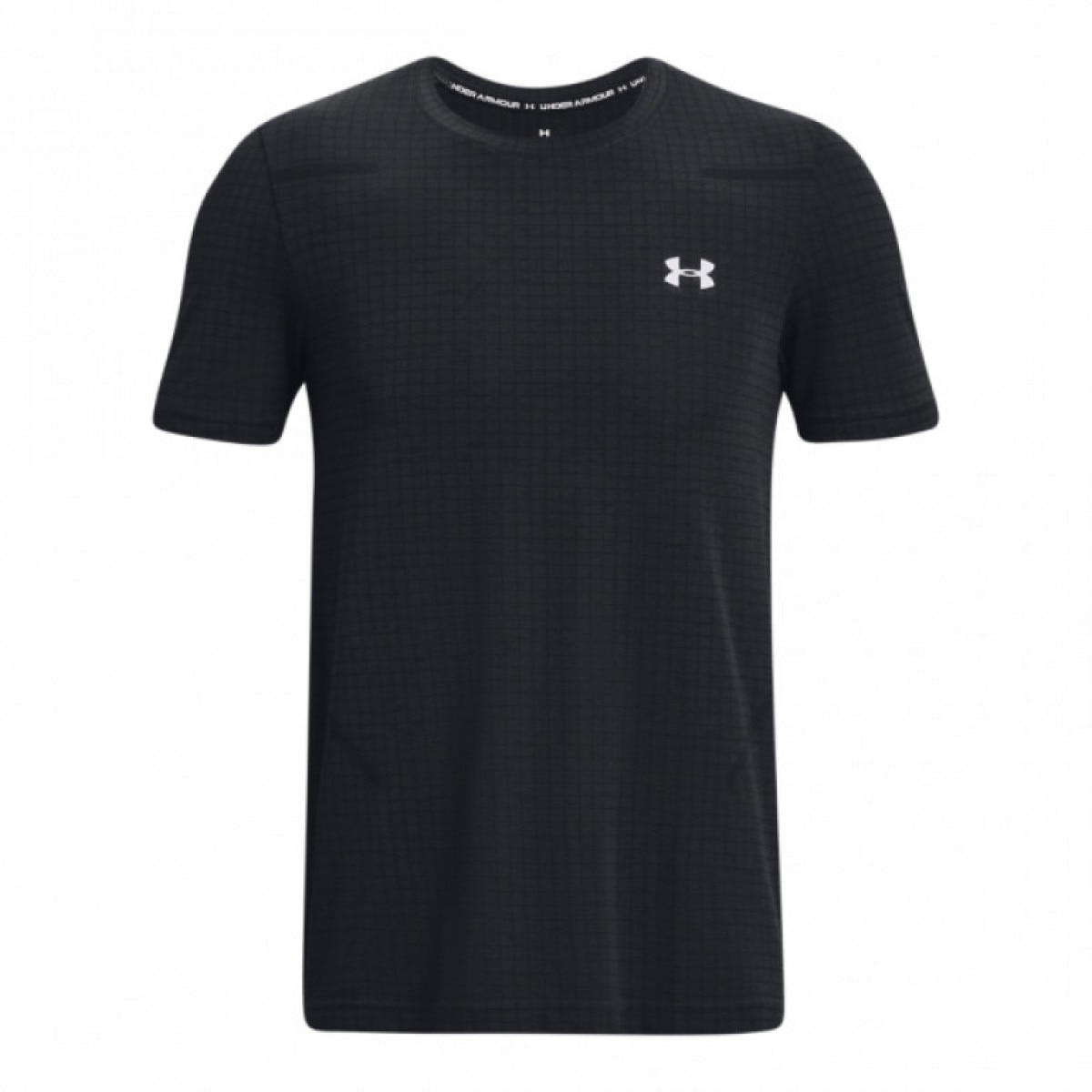 Męska koszulka treningowa Under Armour UA Seamless Grid SS - czarna - UNDER ARMOUR