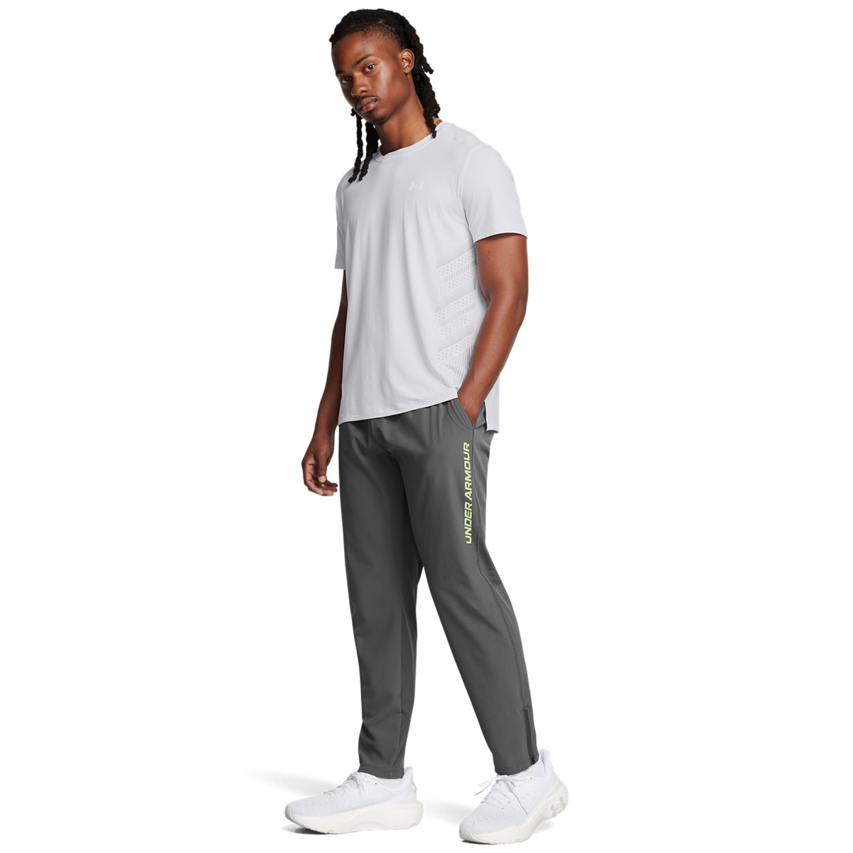 Męskie spodnie do biegania Under Armour UA Storm Run Pants - szare - UNDER ARMOUR