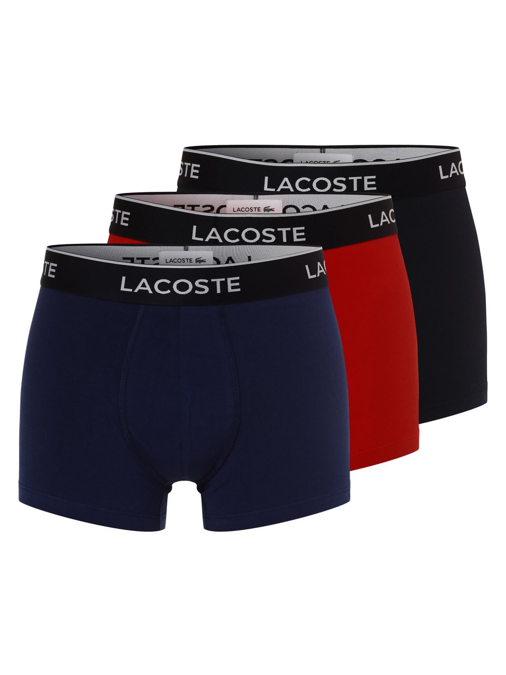 Lacoste Obcisłe bokserki pakowane po 3 szt. Mężczyźni Bawełna czarny|niebieski|czerwony jednolity, S