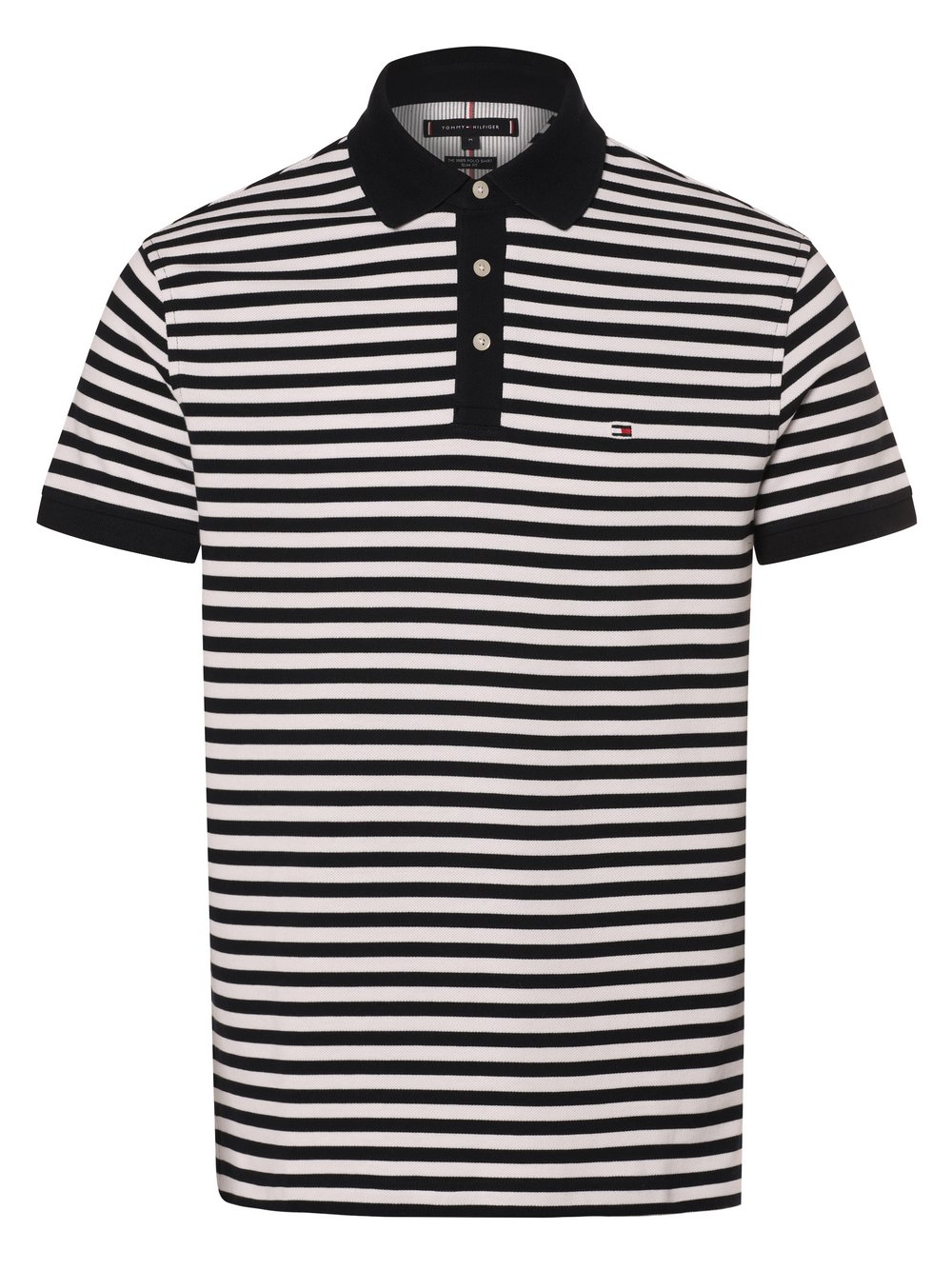 Tommy Hilfiger Męska koszulka polo Mężczyźni Bawełna niebieski|biały w paski, S