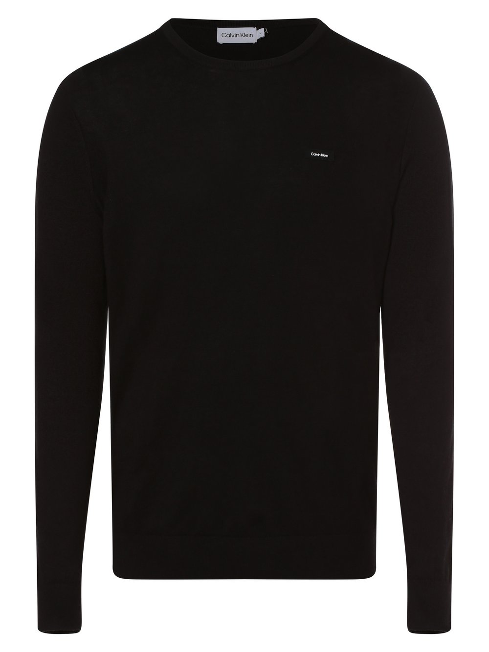 Calvin Klein Sweter z dodatkiem jedwabiu Mężczyźni Bawełna czarny jednolity, XL