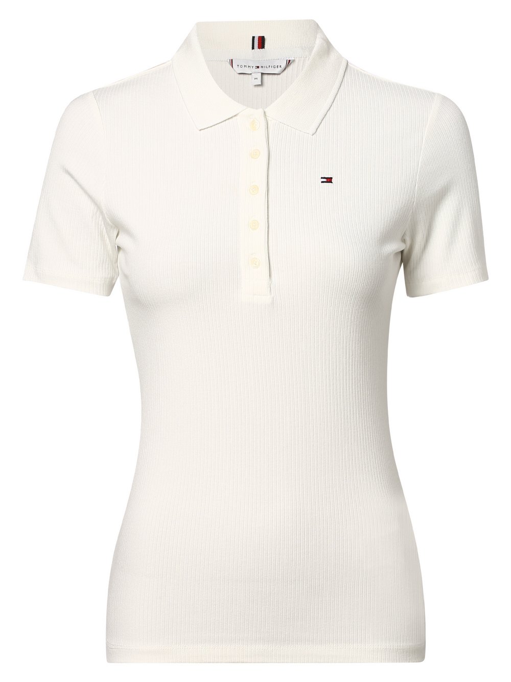 Tommy Hilfiger Damska koszulka polo Kobiety wiskoza biały jednolity, XXL