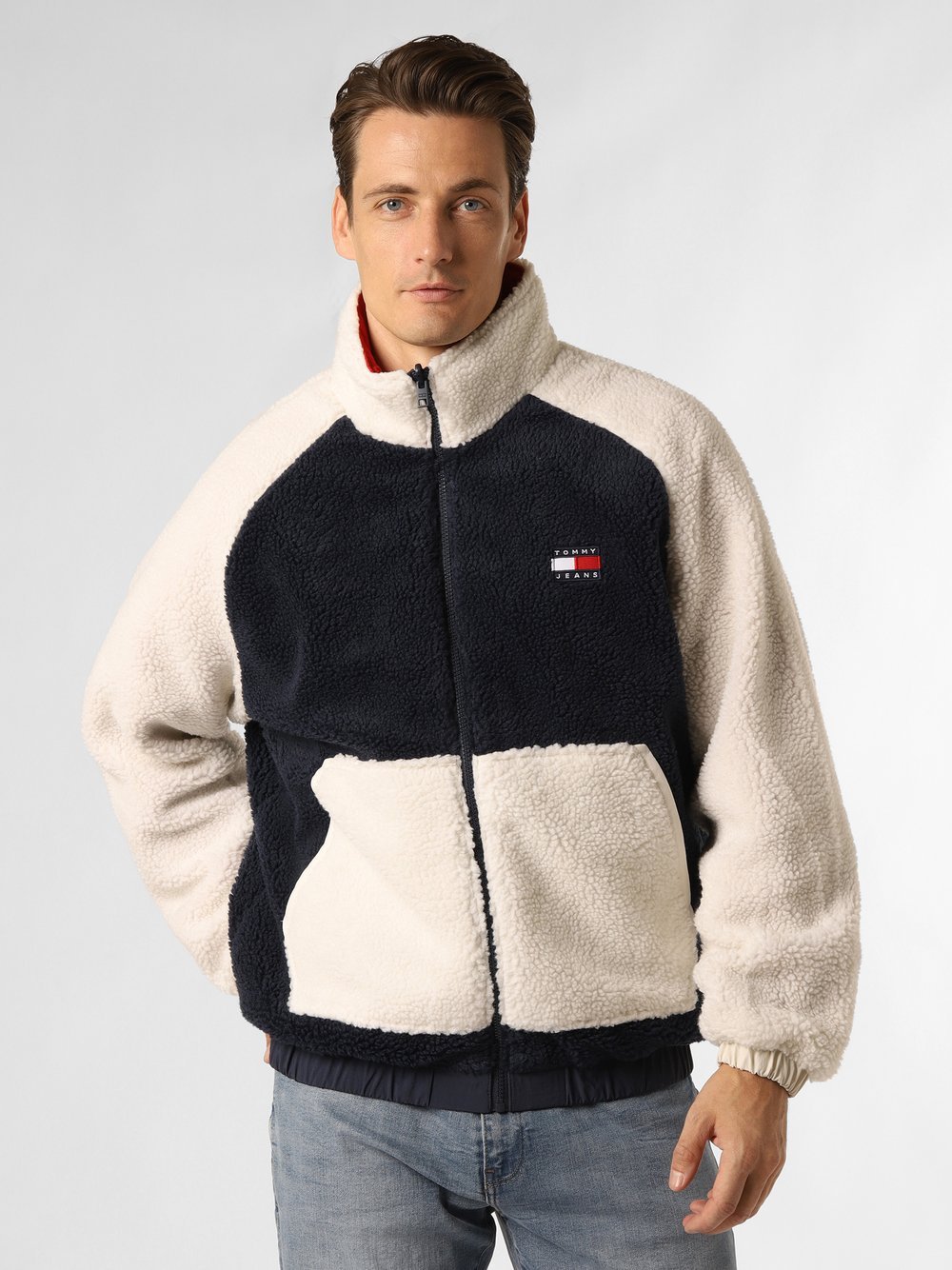 Tommy Jeans Męska kurtka dwustronna Mężczyźni biały|niebieski|czerwony jednolity, XL