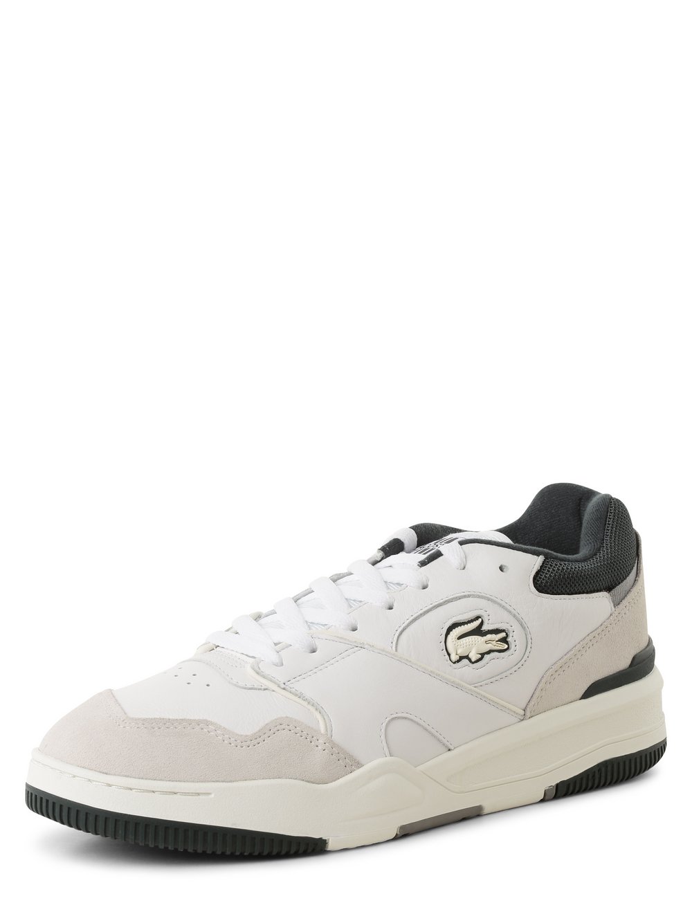 Lacoste Męskie tenisówki ze skóry Mężczyźni skóra biały jednolity, 7.5