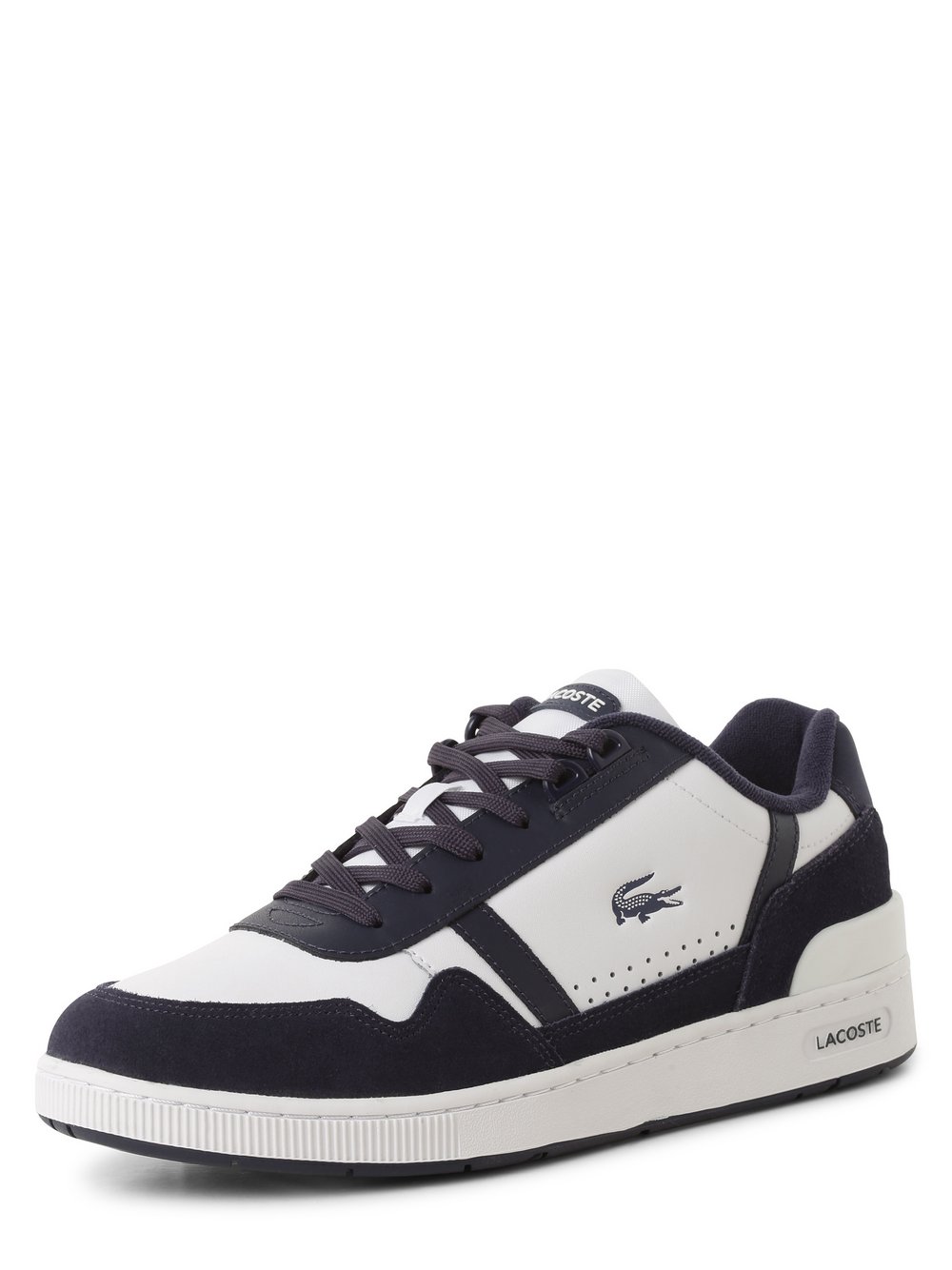 Lacoste Męskie tenisówki ze skóry Mężczyźni skóra niebieski|biały jednolity, 7.5