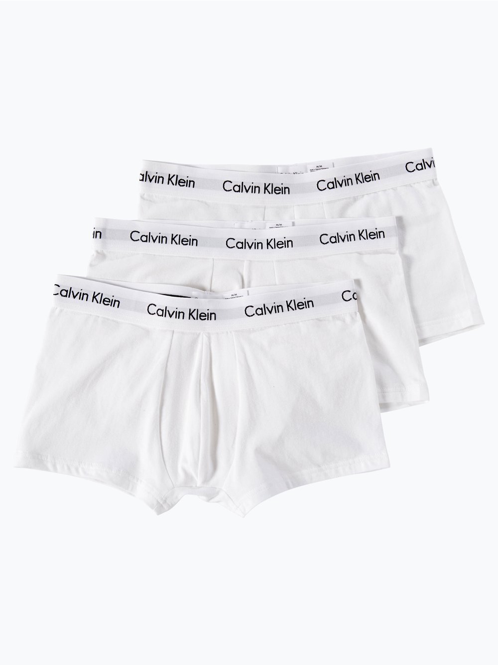 Calvin Klein Obcisłe bokserki pakowane po 3 szt. Mężczyźni Bawełna biały jednolity, S