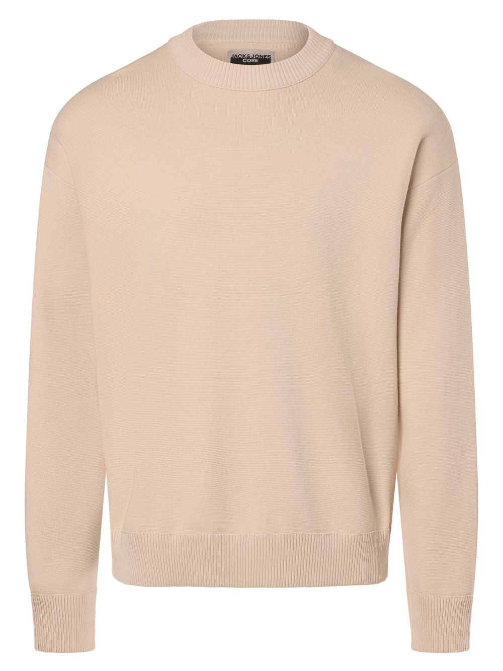 Jack & Jones Sweter męski Mężczyźni Bawełna beżowy jednolity, S