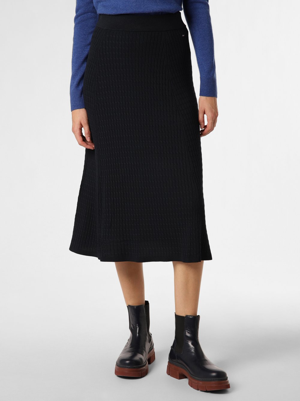 Tommy Hilfiger Spódnica damska Kobiety wiskoza niebieski jednolity, XS