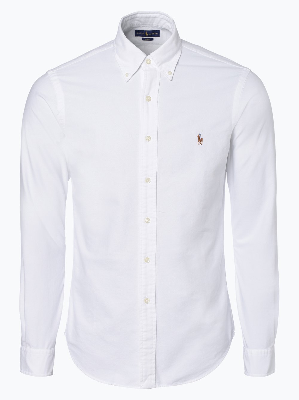 Polo Ralph Lauren Koszula męska Oxford Mężczyźni Slim Fit Bawełna biały jednolity button down, S