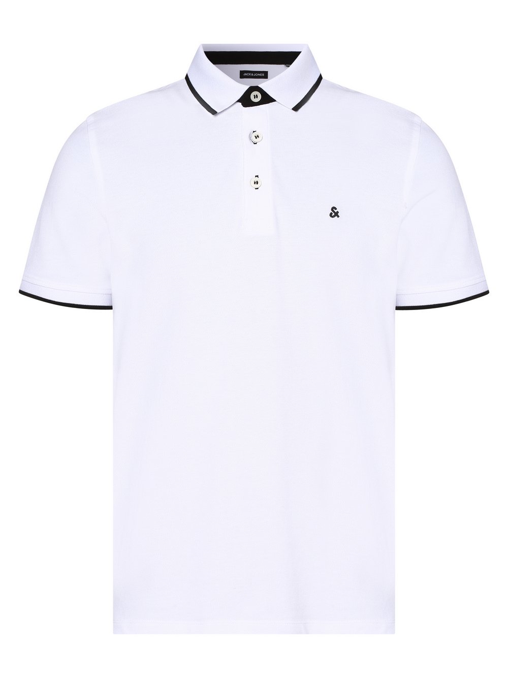 Jack & Jones Męska koszulka polo Mężczyźni Bawełna biały jednolity, S