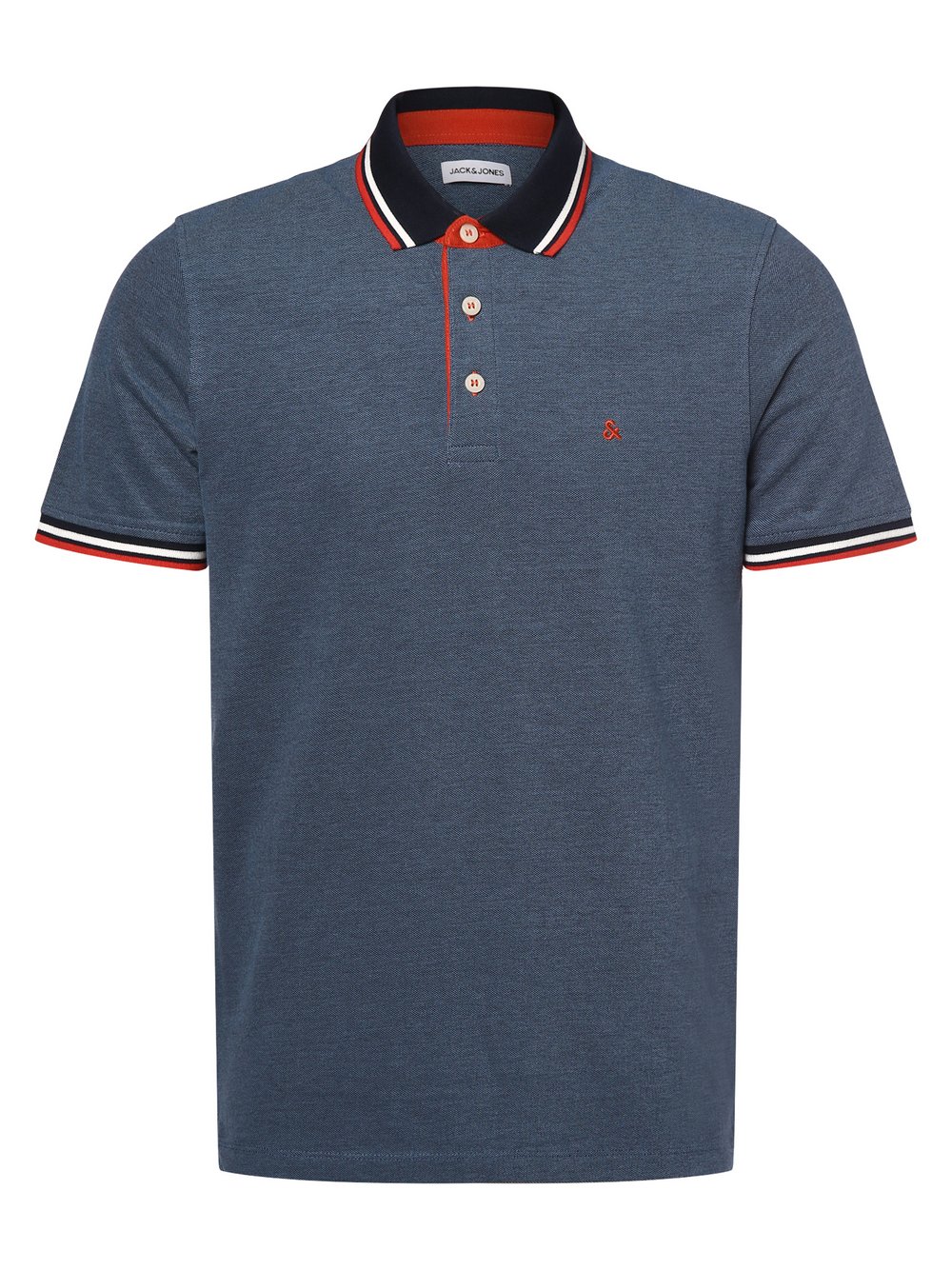 Jack & Jones Męska koszulka polo Mężczyźni Bawełna niebieski marmurkowy, S