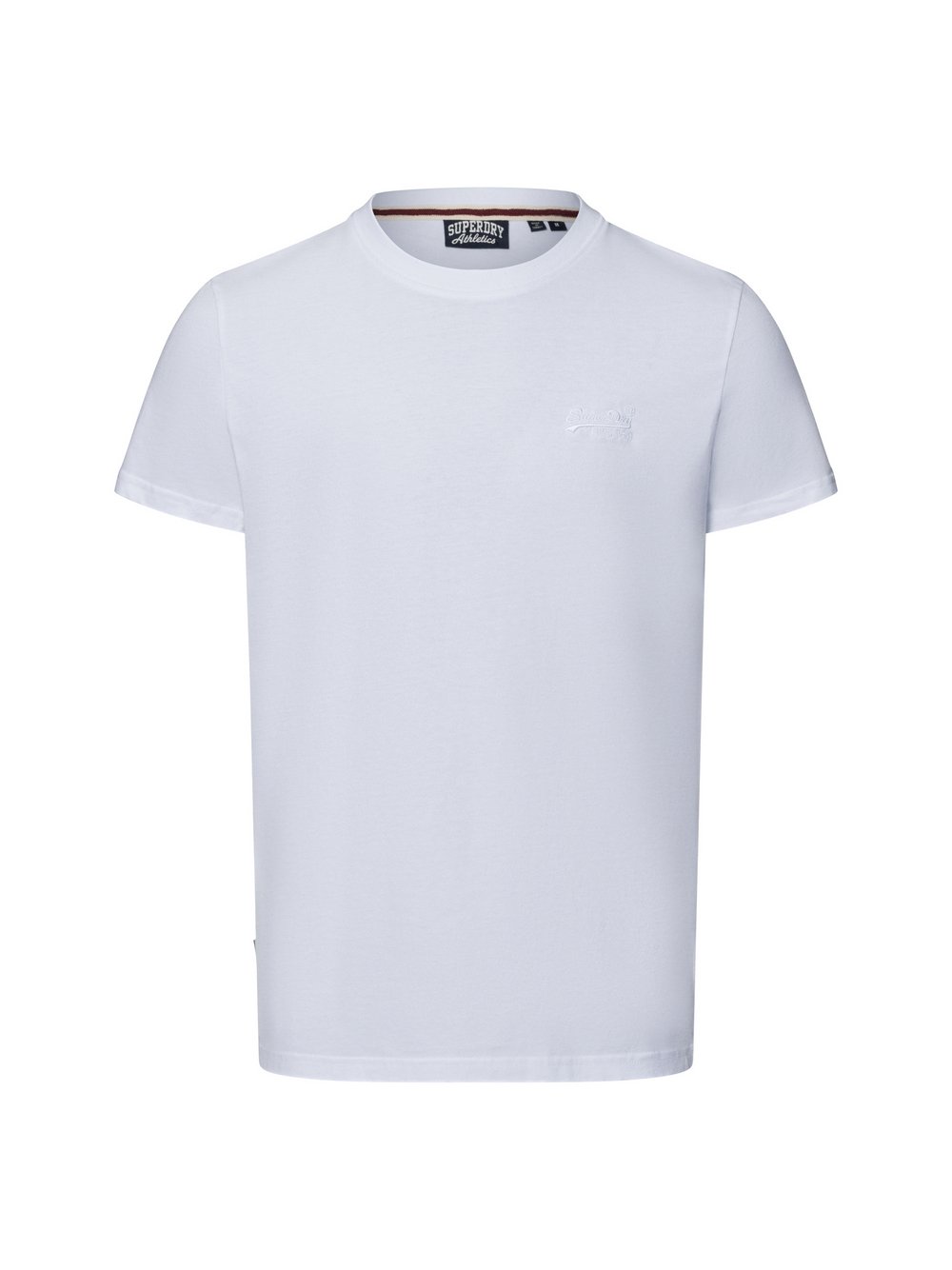 Superdry T-shirt męski Mężczyźni Bawełna biały jednolity, S