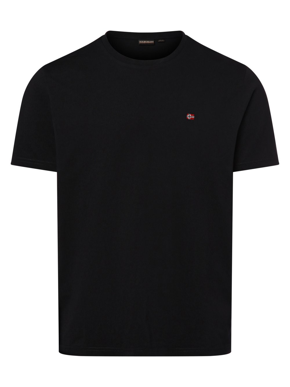 Napapijri T-shirt męski Mężczyźni Bawełna czarny jednolity, S