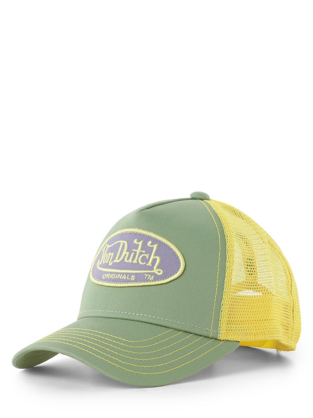 Von Dutch Męska czapka z daszkiem Mężczyźni żółty|zielony jednolity, ONE SIZE
