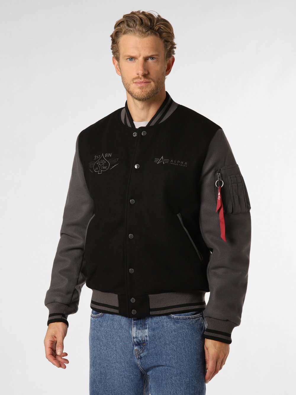 Alpha Industries Kurtka męska Mężczyźni czarny|szary jednolity, S