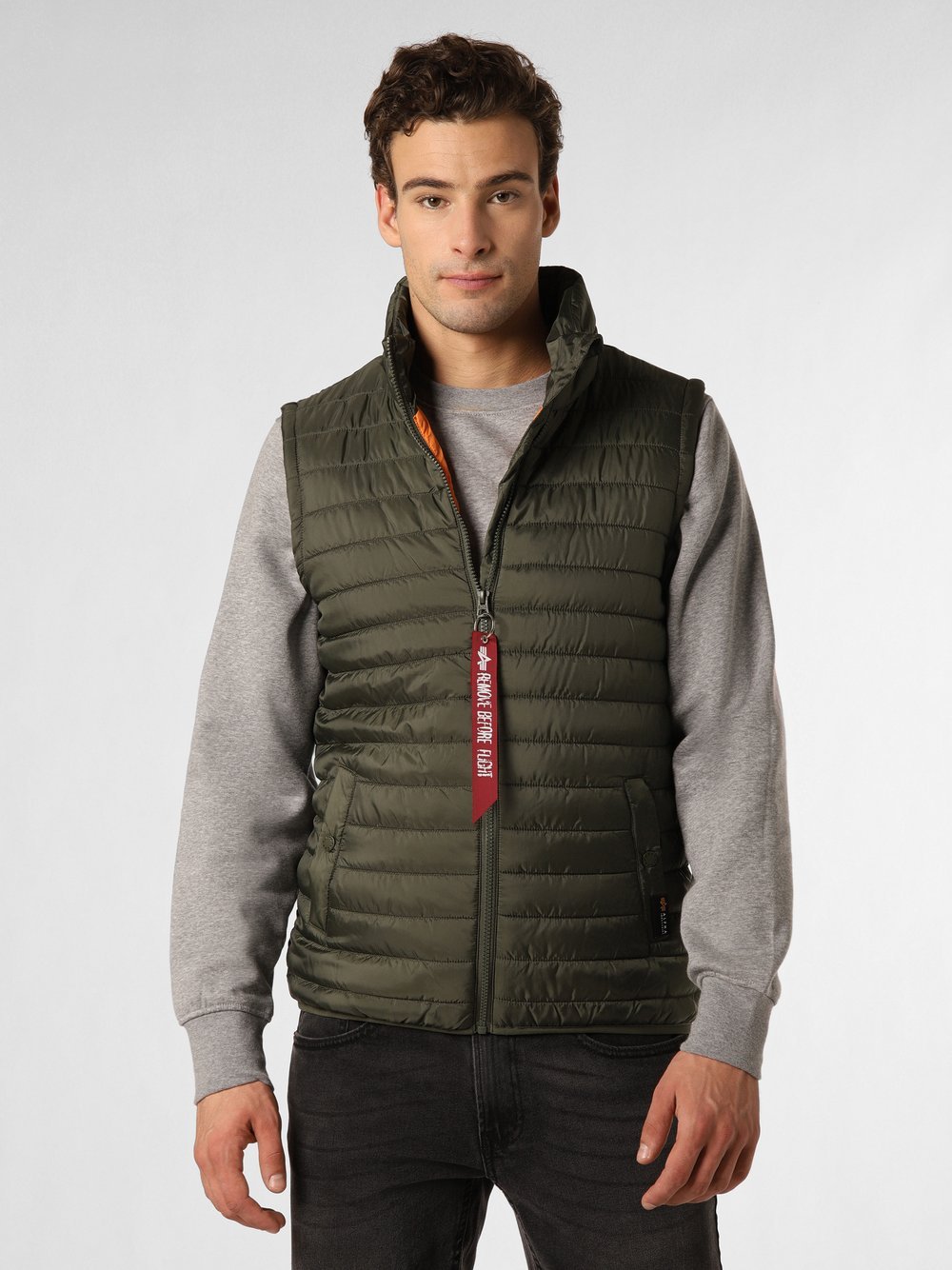 Alpha Industries Męska kamizelka pikowana Mężczyźni zielony jednolity, S