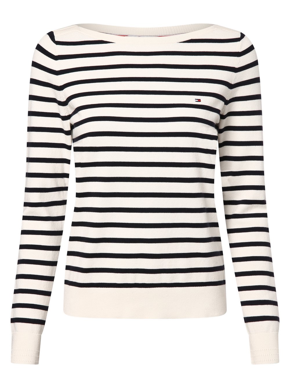 Tommy Hilfiger Sweter damski Kobiety Bawełna beżowy w paski, S