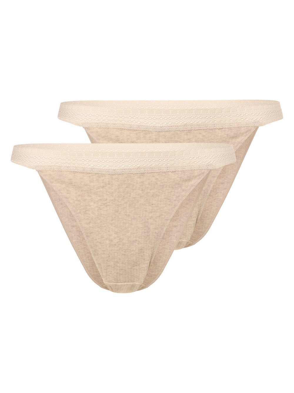 sloggi Majtki w 2-paku - Go Ribbed Kobiety Bawełna beżowy marmurkowy, S