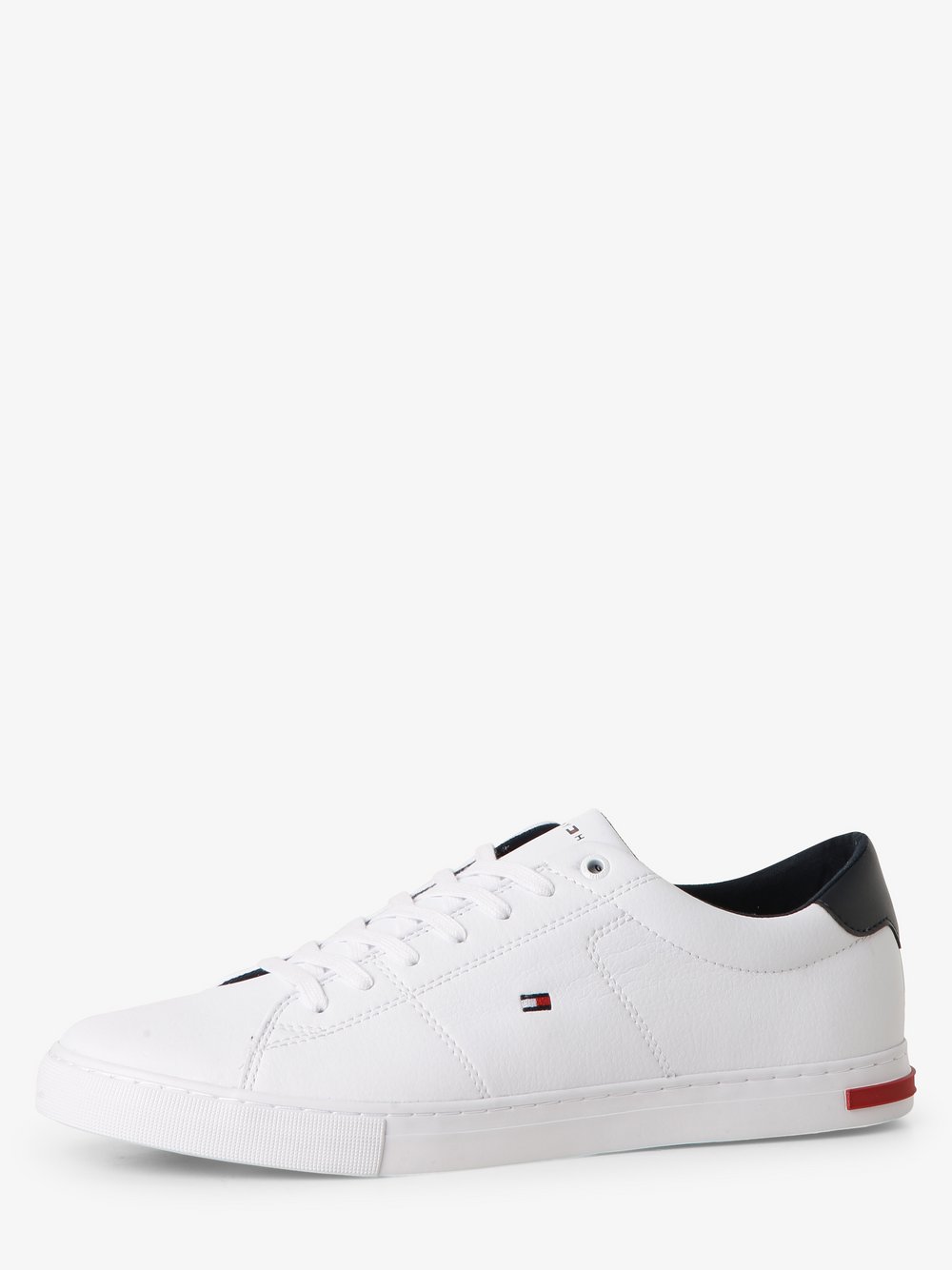Tommy Hilfiger Tenisówki z dodatkiem skóry Mężczyźni Sztuczna skóra biały jednolity, 41