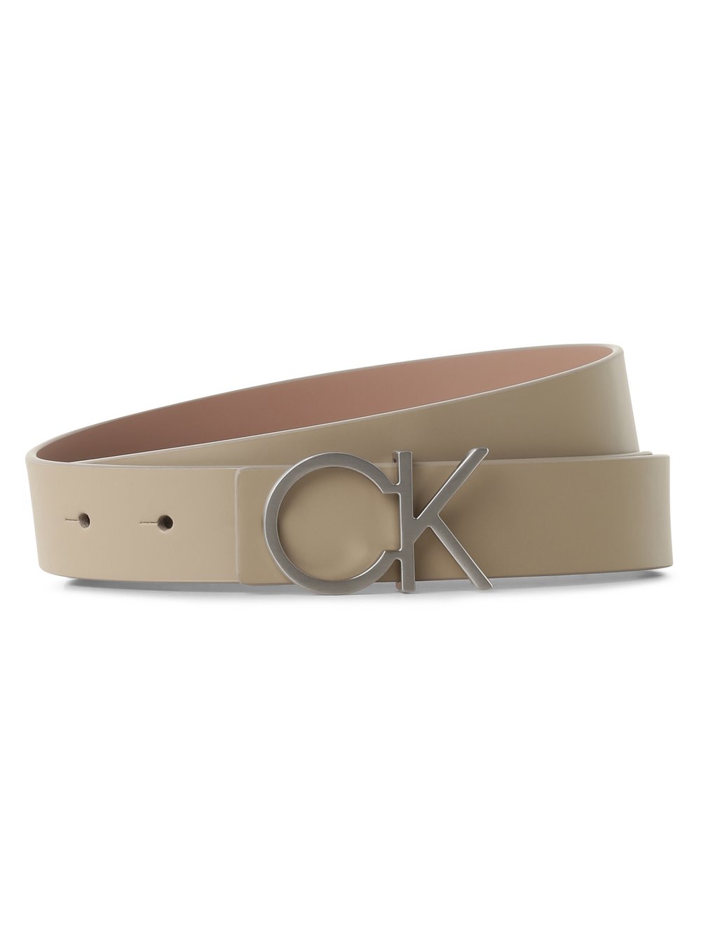 Calvin Klein Damski pasek skórzany Kobiety skóra beżowy jednolity, 75
