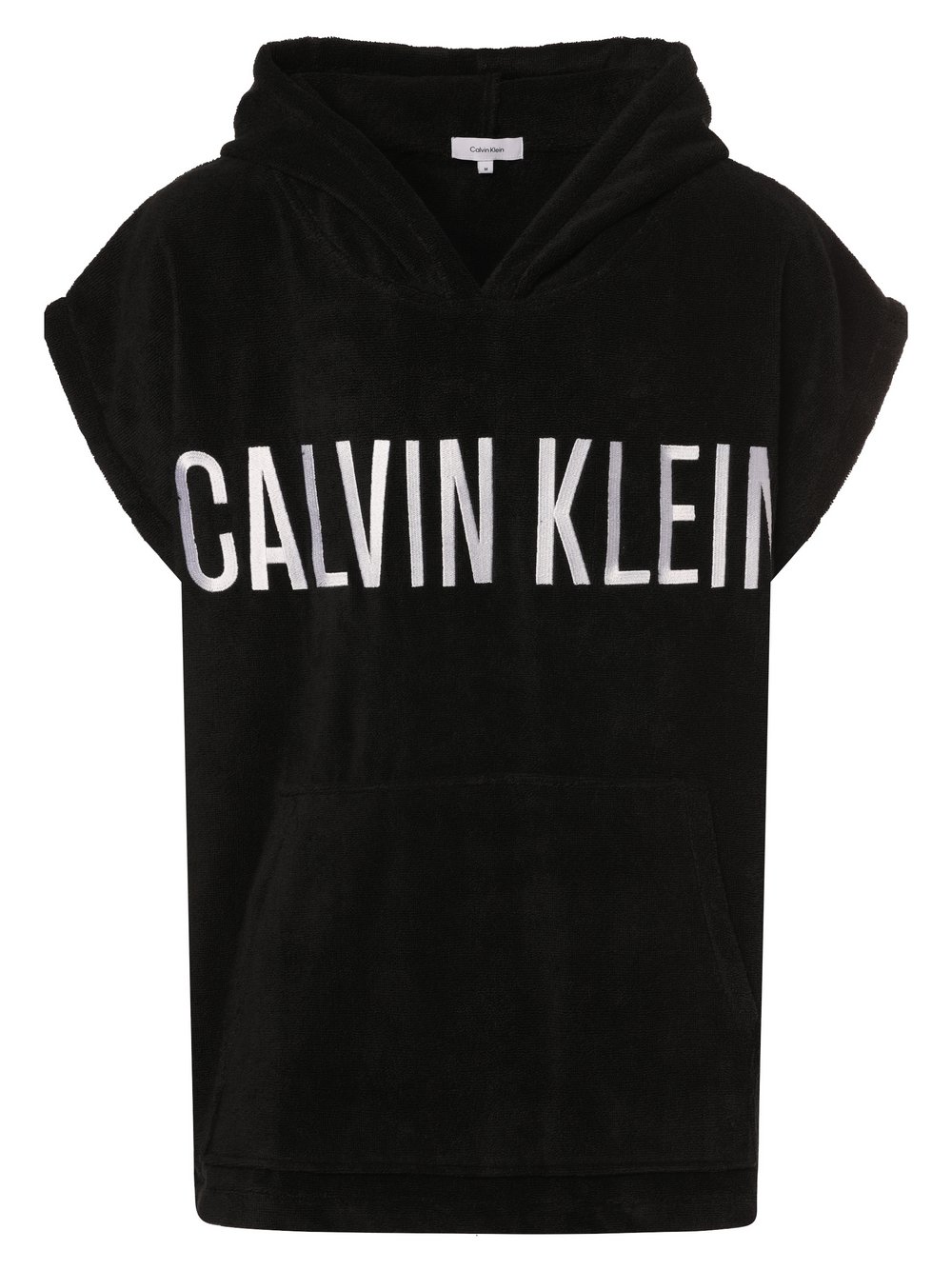 Calvin Klein Męski sweter z kapturem Mężczyźni Bawełna czarny jednolity, S