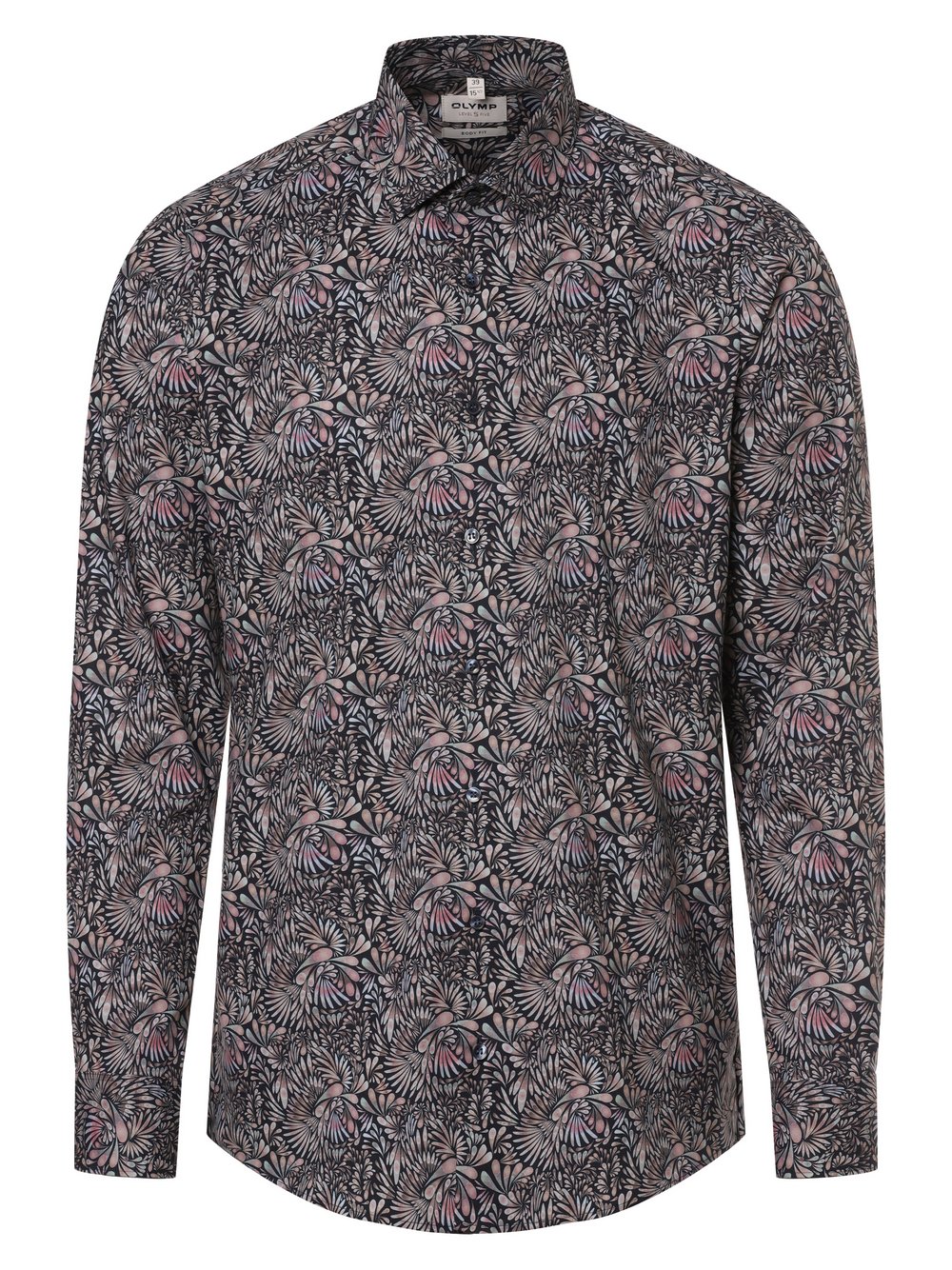 Olymp Level Five Koszula męska Mężczyźni Slim Fit Bawełna niebieski|wielokolorowy wzorzysty, 40