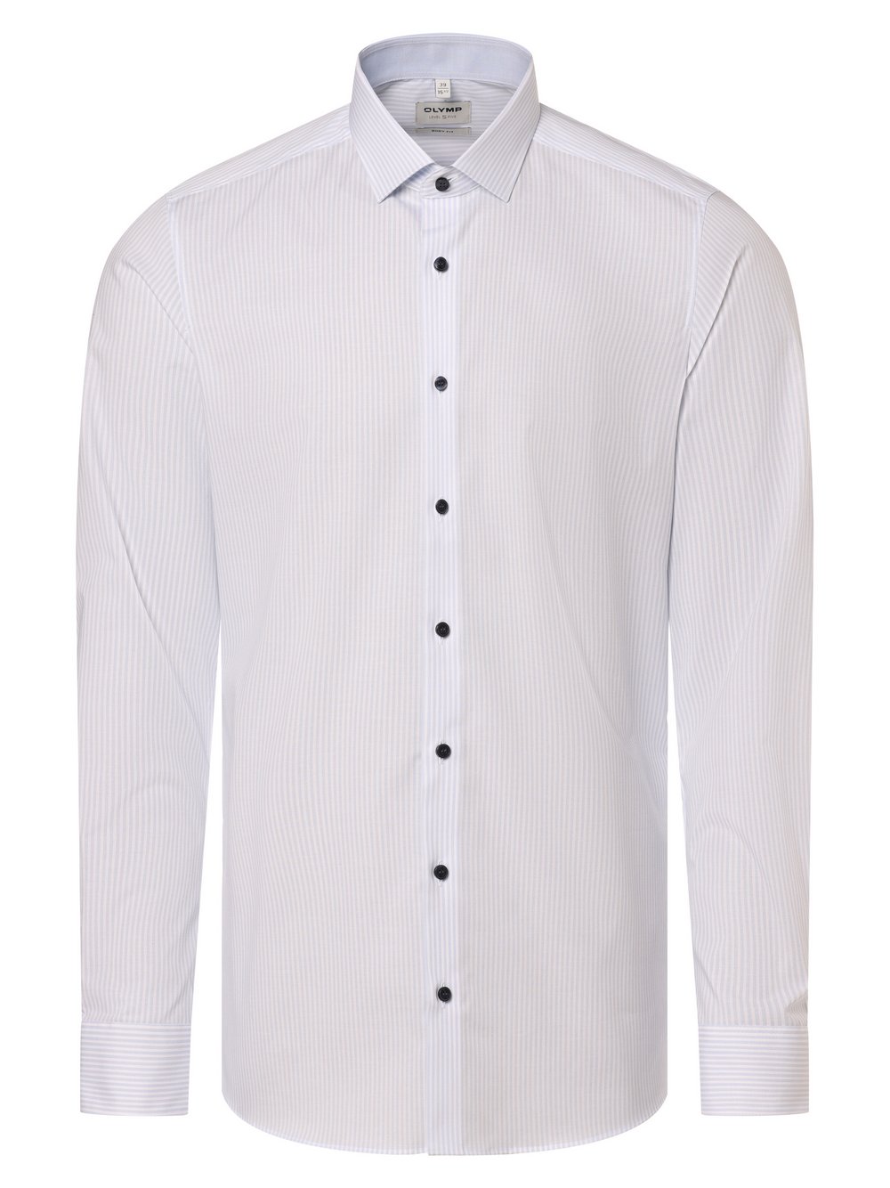 Olymp Level Five Koszula męska Mężczyźni Slim Fit Bawełna niebieski|biały w paski, 39