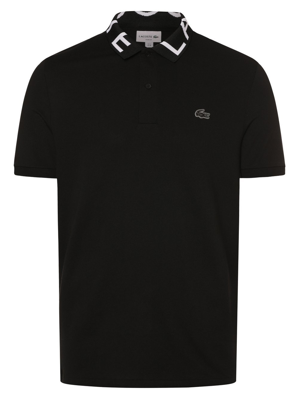 Lacoste Męska koszulka polo Mężczyźni czarny jednolity, 3