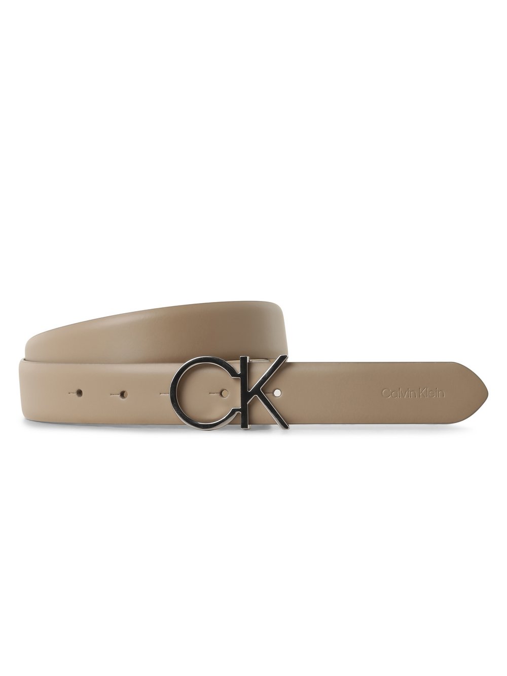 Calvin Klein Damski pasek skórzany Kobiety skóra beżowy jednolity, 75
