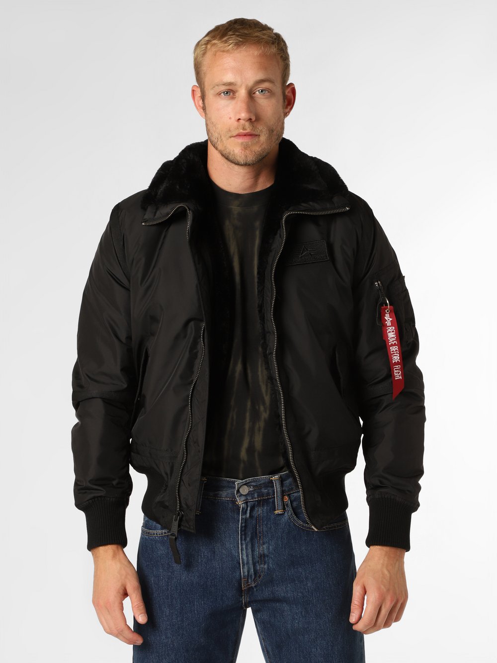 Alpha Industries Kurtka męska Mężczyźni Sztuczne włókno czarny jednolity, XXL