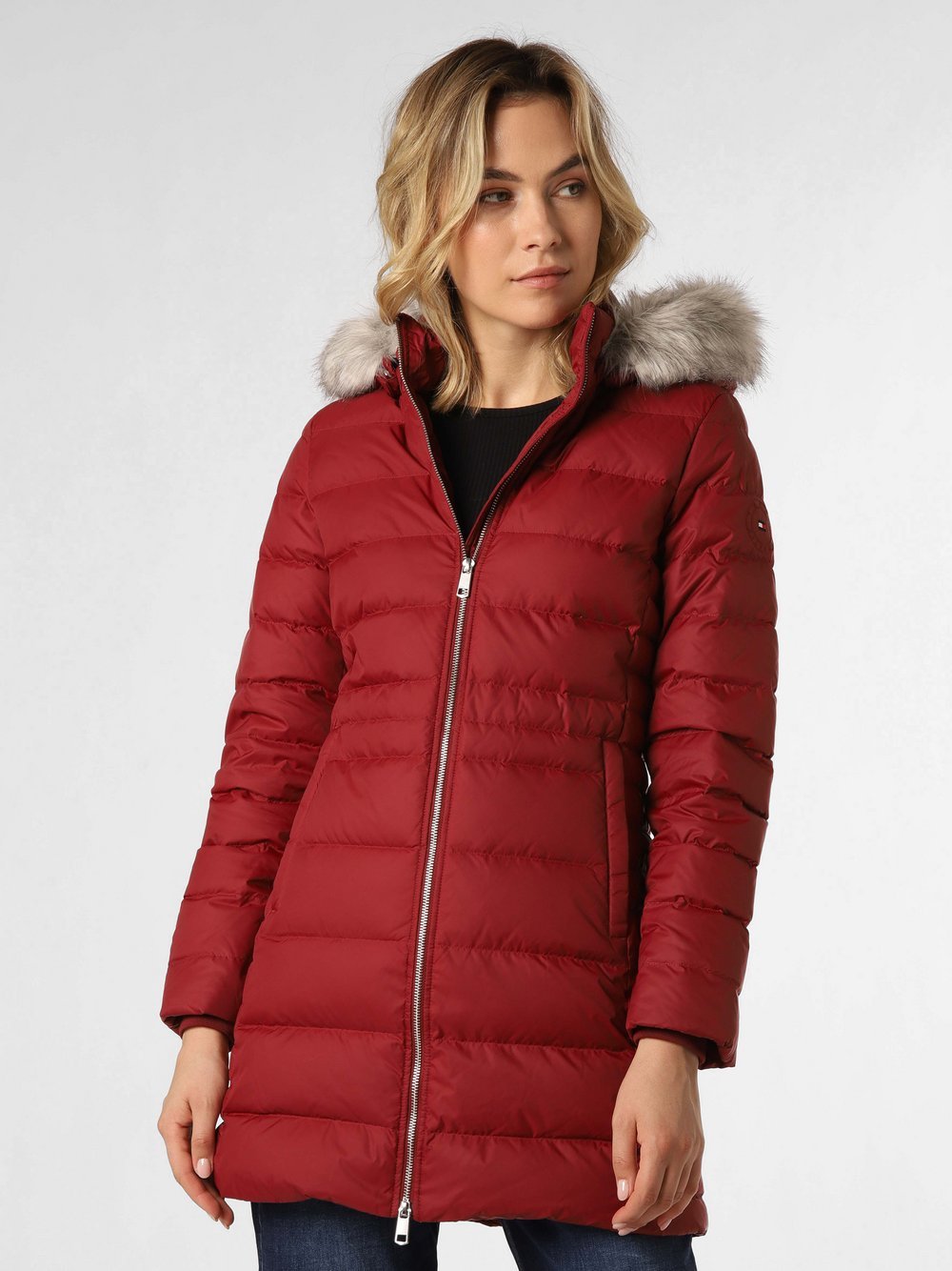 Tommy Hilfiger Płaszcz puchowy damski Kobiety czerwony jednolity, S