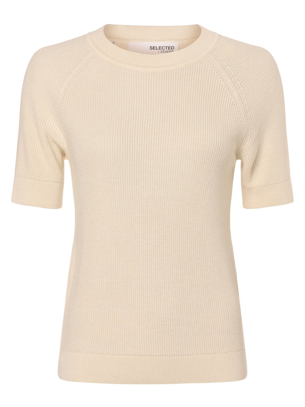 Selected Femme Sweter damski - SLFelinna Kobiety wiskoza beżowy jednolity, S