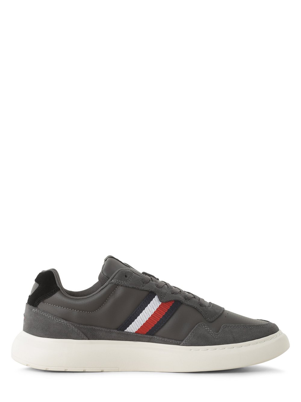 Tommy Hilfiger Tenisówki z dodatkiem skóry Mężczyźni skóra szary jednolity, 41
