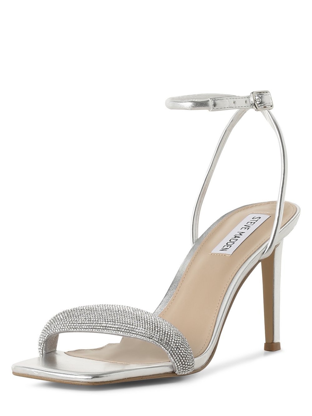 Steve Madden Sandały - Entice-R Kobiety Syntetyczny srebrny jednolity, 36