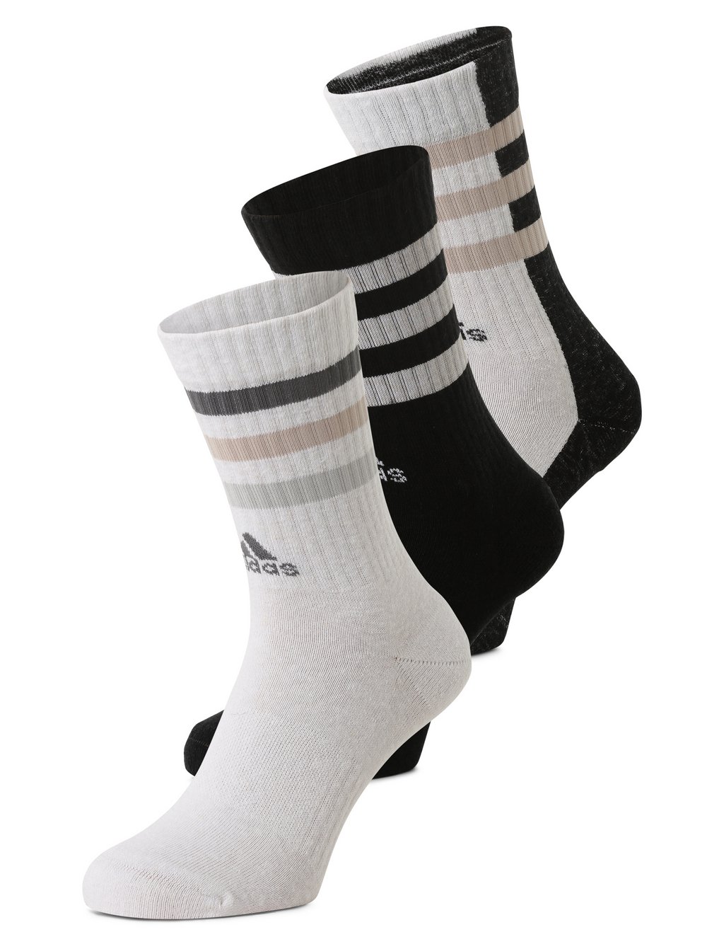 adidas Originals Skarpety z zawartością lnu w 3-paku Kobiety Sztuczne włókno czarny|biały|beżowy w paski, S