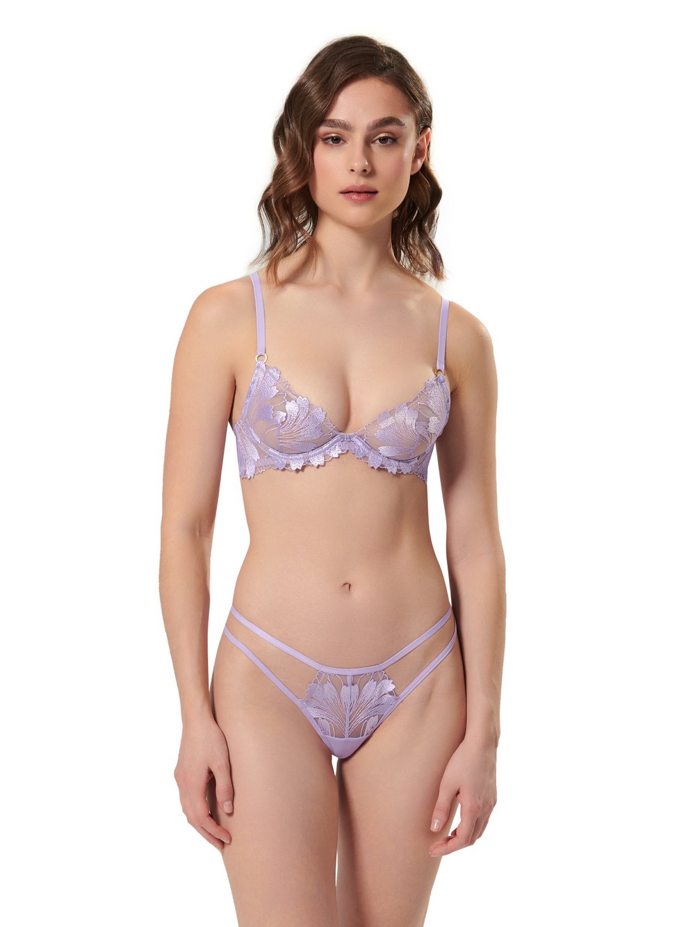 Bluebella Stringi Kobiety Dzianina lila jednolity, 38