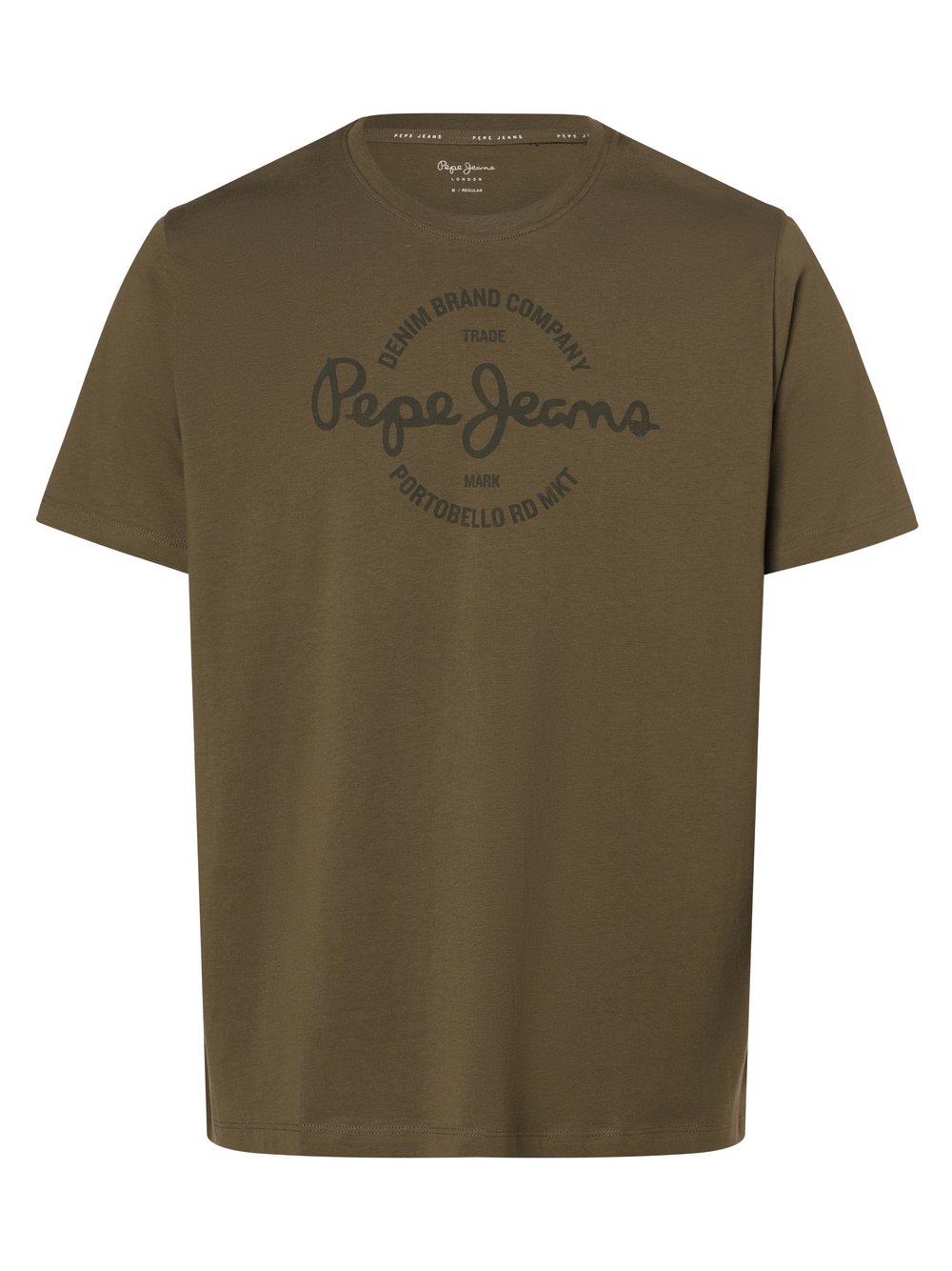 Pepe Jeans Koszulka męska - Craigton Mężczyźni Bawełna zielony nadruk, XXL