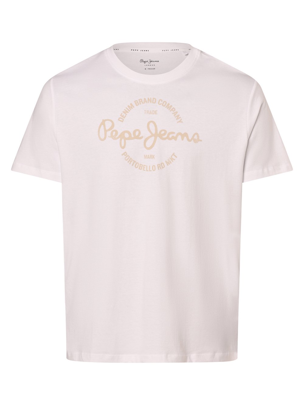 Pepe Jeans Koszulka męska - Craigton Mężczyźni Bawełna biały nadruk, S