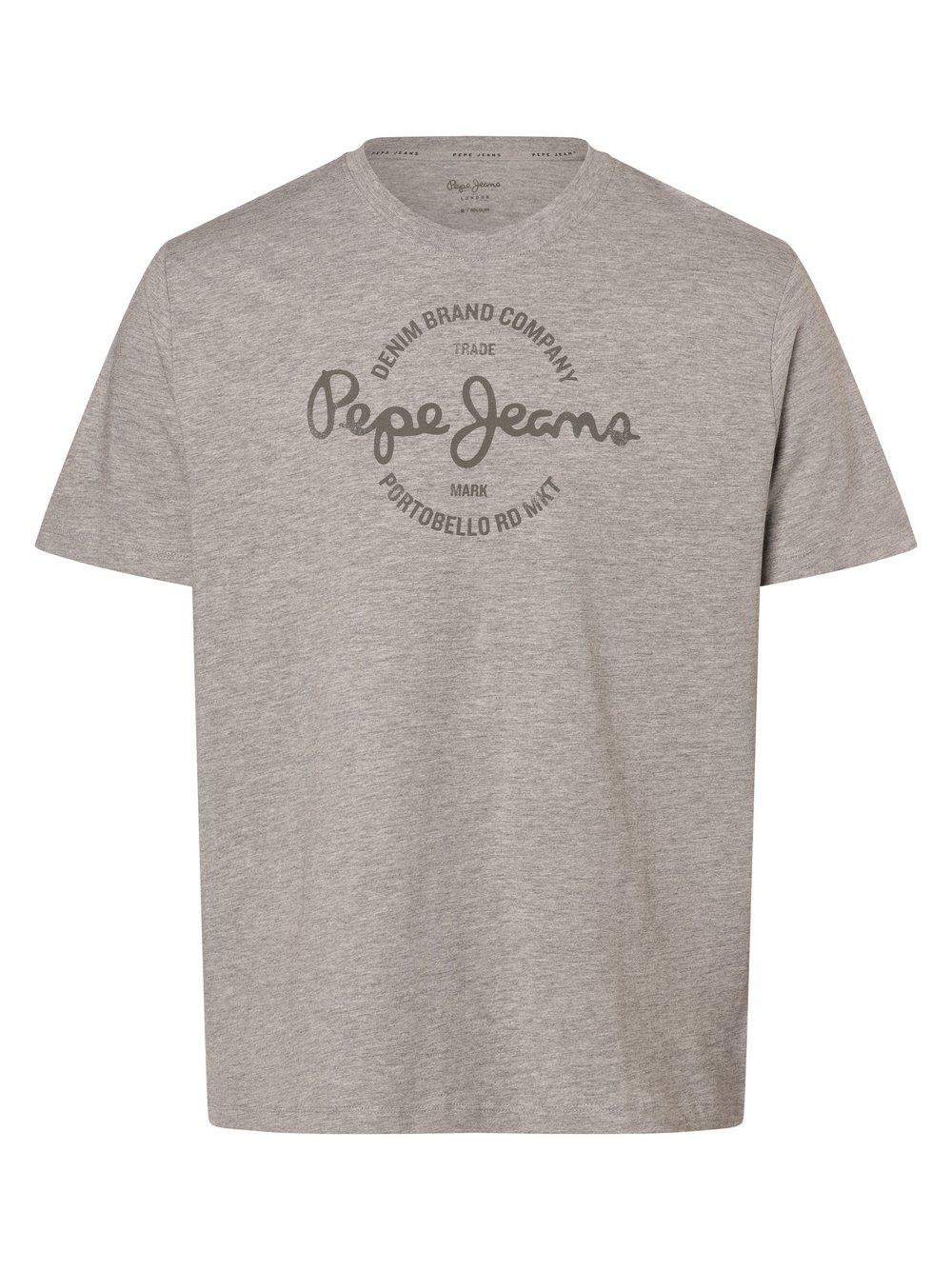 Pepe Jeans Koszulka męska - Craigton Mężczyźni Bawełna szary nadruk, S