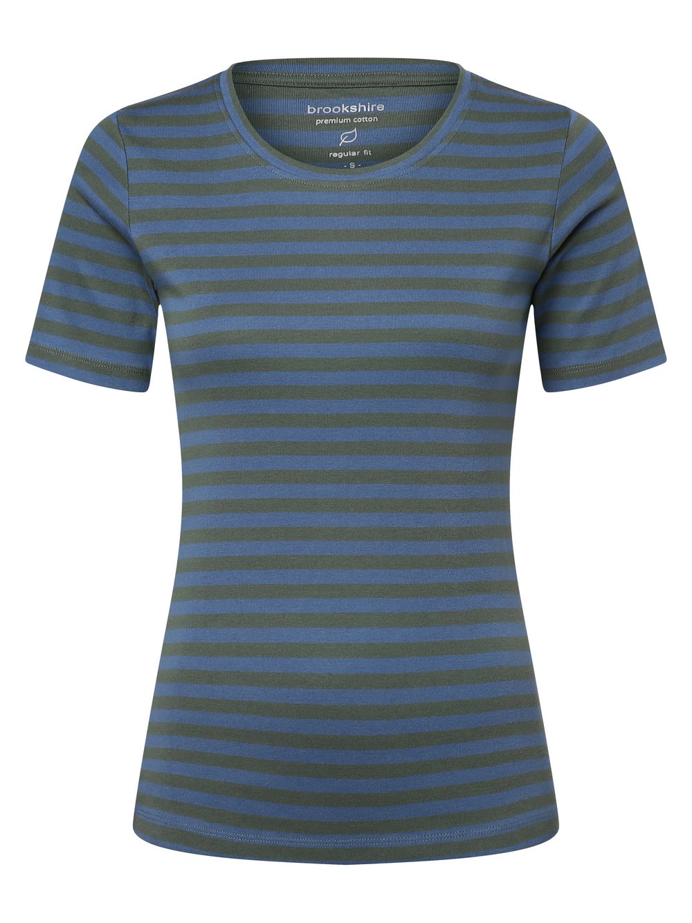 brookshire T-shirt damski Kobiety Bawełna niebieski|zielony w paski, S