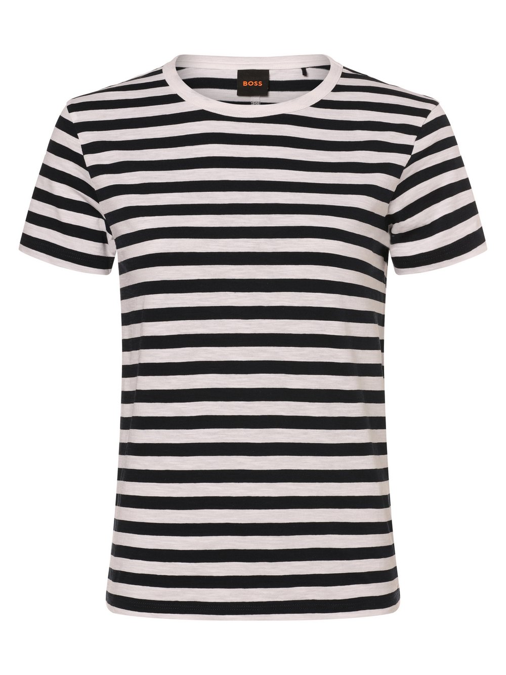 BOSS Orange T-shirt damski Kobiety Bawełna niebieski|biały w paski, S