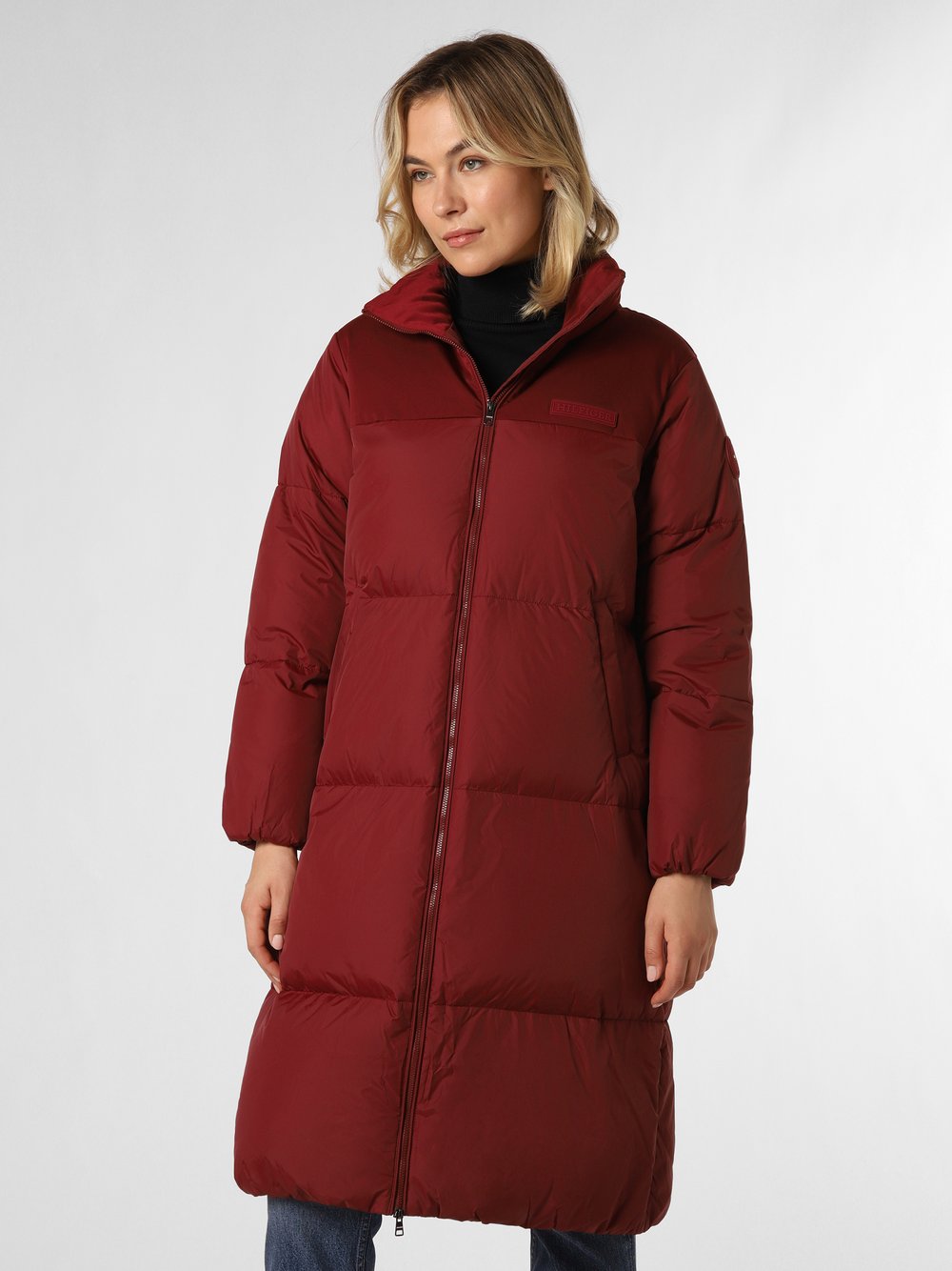 Tommy Hilfiger Damski płaszcz pikowany Kobiety czerwony jednolity, S