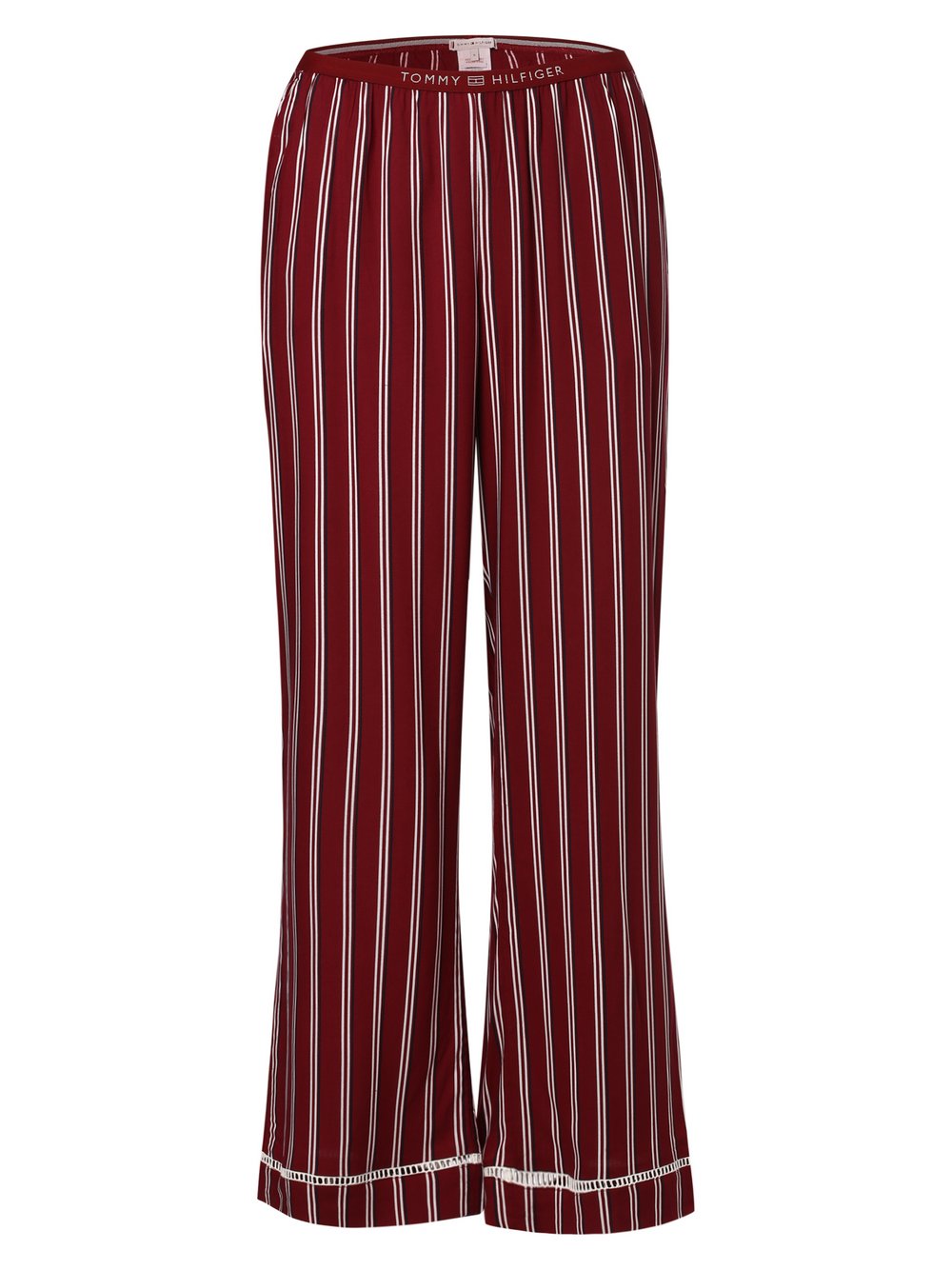 Tommy Hilfiger Damskie spodnie od piżamy Kobiety wiskoza czerwony w paski, S/M