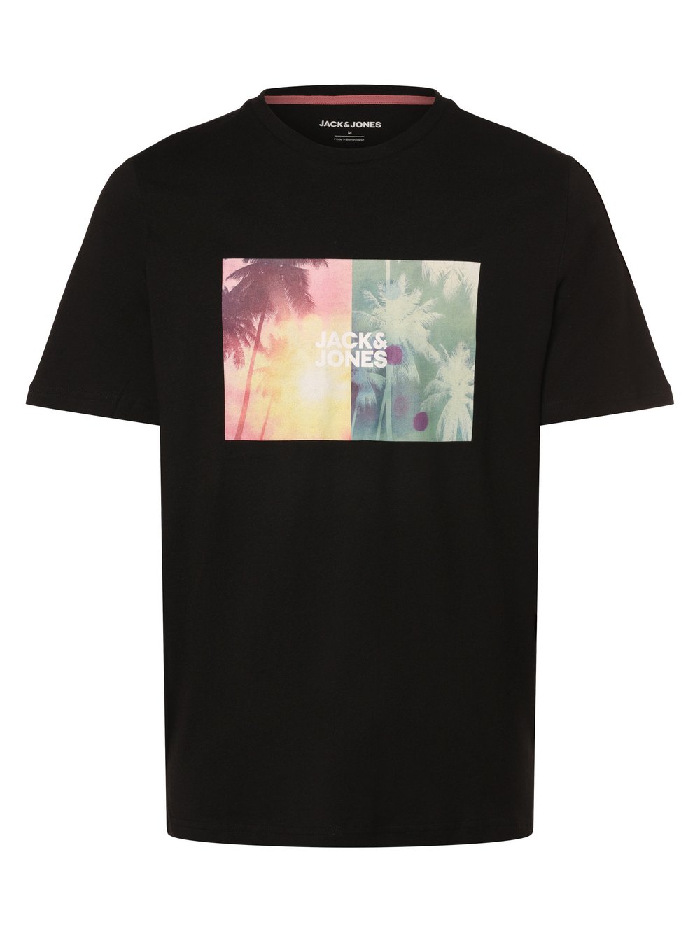 Jack & Jones Koszulka męska - JJNavin Mężczyźni Bawełna czarny nadruk, XL